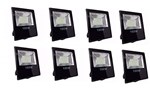 Ficha técnica e caractérísticas do produto Kit 08 Refletor LED 100w Holofote SMD Branco Frio Bivolt IP66 Prova D'água