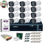 Ficha técnica e caractérísticas do produto Kit 12 Câmeras de Segurança HD 720p Intelbras VHD 3120B G4 + DVR Intelbras Multi HD + HD 1TB + Acessórios
