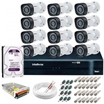 Ficha técnica e caractérísticas do produto Kit 12 Câmeras de Segurança HD 720p VHD 3130 B G4 + DVR Intelbras Multi HD + Acessórios