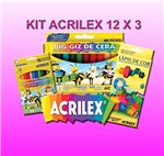 Ficha técnica e caractérísticas do produto Kit 12 Canetas 12 Giz De Cera 12 Lapiz Acrilex
