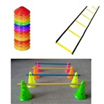 Ficha técnica e caractérísticas do produto Kit 1 Escada + 10 Half Cone + 8 Cones com Barreiras Funcional Rythmoon