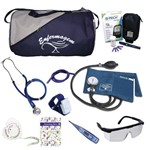 Ficha técnica e caractérísticas do produto Kit 1 para Enfermagem Azul Marinho C/ Aparelho Azul