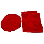 Ficha técnica e caractérísticas do produto Kit 1 Touca Anti Frizz + 2 Fronhas de Cetim 50x70 Vermelha