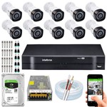 Ficha técnica e caractérísticas do produto Kit 10 Câmeras Intelbras Multi HD 720p 1mp Dvr Mhdx 1016 G4