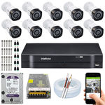 Ficha técnica e caractérísticas do produto Kit 10 Câmeras Full Hd 2mp Dvr Intelbras Mhdx 1016 2t Purple