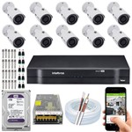 Ficha técnica e caractérísticas do produto Kit 10 Câmeras Intelbras Full HD 3230b Dvr 1016 1tb Purple
