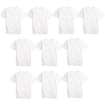 Ficha técnica e caractérísticas do produto Kit 10 Camisetas Básicas Masculina T-shirt 100% Algodão Branca Tee