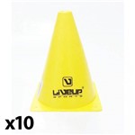 Ficha técnica e caractérísticas do produto Kit 10 Cone Esportivo 18cm Treino Agilidade Amarelo - LiveUp