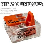 Ficha técnica e caractérísticas do produto Kit 10 Conector Wago Emenda 3 Fios Mod. 221-613