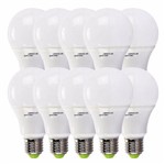 Ficha técnica e caractérísticas do produto Kit 10 Lâmpada Led Bulbo 5w Branco Frio Super Economica