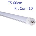 Ficha técnica e caractérísticas do produto Kit 10 Lâmpada Tubular Led T5 Bivolt 60cm Branco Frio 6000k 10w