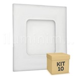 Ficha técnica e caractérísticas do produto Kit 10 Luminária Painel Led Plafon de Embutir Quadrado 3w Br - Seven