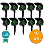 Kit 10 Luminárias Solares Refletor Spot LED ABS com Espeto para Jardim - Ecoforce - 17277 - Verde