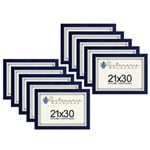 Ficha técnica e caractérísticas do produto Kit 10 Molduras Porta Diploma Certificado A4 21x30 Azul