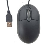 Ficha técnica e caractérísticas do produto Kit 10 Mouses Óptico Usb Preto com Fio | Botão de Rolagem