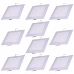 Ficha técnica e caractérísticas do produto Kit 10 Painel Plafon Led Embutir Quadrado 12w Branco Frio 6000k - Allight