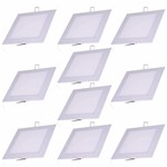 Ficha técnica e caractérísticas do produto Kit 10 Painel Plafon Led Embutir Quadrado 12w Branco Neutro 4000k - Allight