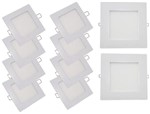 Ficha técnica e caractérísticas do produto Kit 10 Painel Plafon Led Embutir Quadrado 6w Branco Frio 6000k - Allight