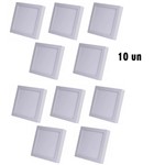 Ficha técnica e caractérísticas do produto Kit 10 Painel Plafon Led Sebrepor Quadrado 12w Branco Quente 3000k - Allight