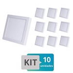 Ficha técnica e caractérísticas do produto Kit 10 Painel Plafon Led Sobrepor Quadrado 25W Branco Quente