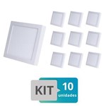 Ficha técnica e caractérísticas do produto Kit - 10 Painel Plafon Led Sobrepor Quadrado 18W Branco Frio