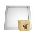 Ficha técnica e caractérísticas do produto Kit 10 Painel Plafon Luminária Led Quadrado Embutir Slim 25w Frio