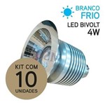 Ficha técnica e caractérísticas do produto KIT 10 Peças Lâmpada AR70 LED 4W Bivolt Branco Frio
