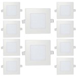 Ficha técnica e caractérísticas do produto Kit 10 Peças Luminária Plafon LED Quadrado Embutir 6w Branco Frio 6500k - Powerxl