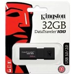 Ficha técnica e caractérísticas do produto Kit 10 Pen Drive 32GB USB 3.1 Kingston - DT100G3/32GB