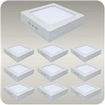 Ficha técnica e caractérísticas do produto Kit 10 Plafon Luminaria Sobrepor Led 12w Branco Frio Quadrado