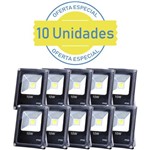 Ficha técnica e caractérísticas do produto Kit 10 Refletores Holofote Led 10w Branco Frio