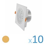 Ficha técnica e caractérísticas do produto Kit 10 Spot Quadrado 9w Led Bivolt - Branco Quente