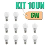 Ficha técnica e caractérísticas do produto KIT 10UN Lâmpada LED A55 E27 6W 540 Lumens 100-240V 6.500K