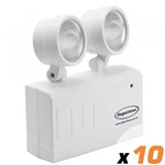 Ficha técnica e caractérísticas do produto Kit 10x Luminaria Emergência Segurimax 25113 200 Lumens 3H 40M²