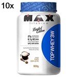 Kit 10X Top Whey 3W - 900g Café com Leite - Max Titanium