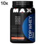 Ficha técnica e caractérísticas do produto Kit 10X Top Whey 3W - 900g Vitamina de Frutas - Max Titanium