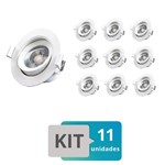 Ficha técnica e caractérísticas do produto Kit 11 Spot Led Embutir Redondo 5W Branco Quente - Avant