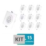 Ficha técnica e caractérísticas do produto Kit 15 Spot Led Embutir Quadradro 5W Branco Frio