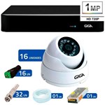 Ficha técnica e caractérísticas do produto Kit 16 Câmeras de Segurança HD 720p Giga Security GS0015 + DVR Giga Security Multi HD + Acessórios
