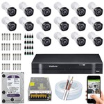 Ficha técnica e caractérísticas do produto Kit 16 Câmeras Full HD 2mp Dvr Intelbras Mhdx 1016 2t Purple