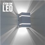 Ficha técnica e caractérísticas do produto Arandela Branca + LED 5W 6000K luminária Externa Parede Muro 2 Focos Frisos Fachos St327