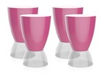 Ficha técnica e caractérísticas do produto Kit 4 Banquetas Argo Assento Color Base Cristal Rosa - Im In