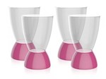 Ficha técnica e caractérísticas do produto Kit 4 Banquetas Argo Assento Cristal Base Color Rosa - Im In
