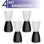 Ficha técnica e caractérísticas do produto Kit 4 Banquetas Bery Assento Cristal Base Color Preto