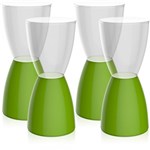 Ficha técnica e caractérísticas do produto Kit 4 Banquetas Bery Assento Cristal Base Color Verde - Im In