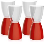Ficha técnica e caractérísticas do produto Kit 4 Banquetas Bery Assento Cristal Base Color Vermelho - Im In