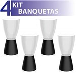 Ficha técnica e caractérísticas do produto Kit 4 Banquetas Carbo Assento Cristal Base Color Preto