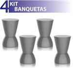 Ficha técnica e caractérísticas do produto Kit 4 Banquetas Nick Color Cinza - IM In