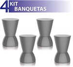 Ficha técnica e caractérísticas do produto Kit 4 Banquetas Nick Color Cinza