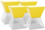 Ficha técnica e caractérísticas do produto Kit 4 Banquetas Nitro Assento Color Base Cristal Amarelo - Im In